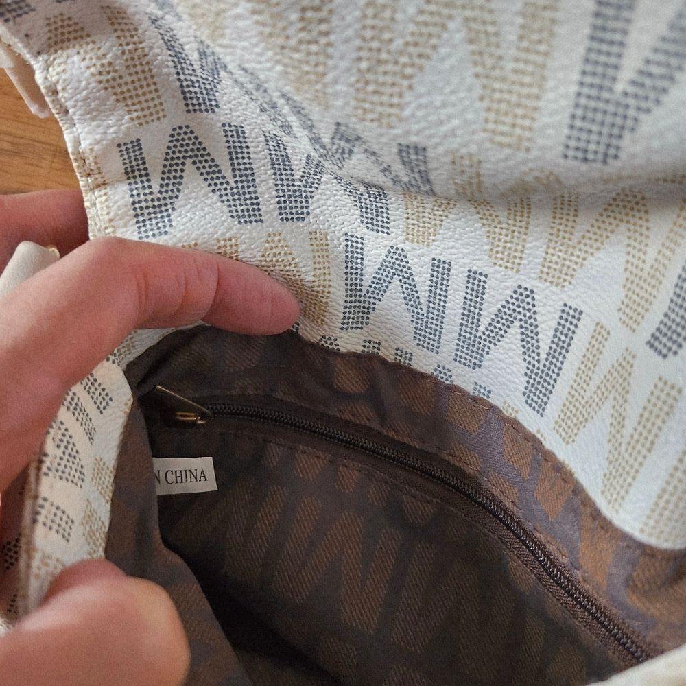 MILAN MKF Cream, Tan, And Black Vegan Crossbody Bag NEW! By Mia K WEDDING READY! - Picture 8 of 11